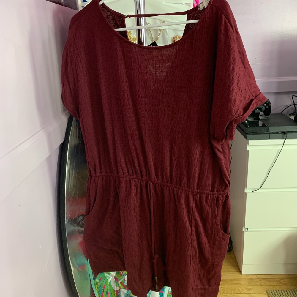 Short sleeve burgundy romper SZ. XXL by EYESHADOW